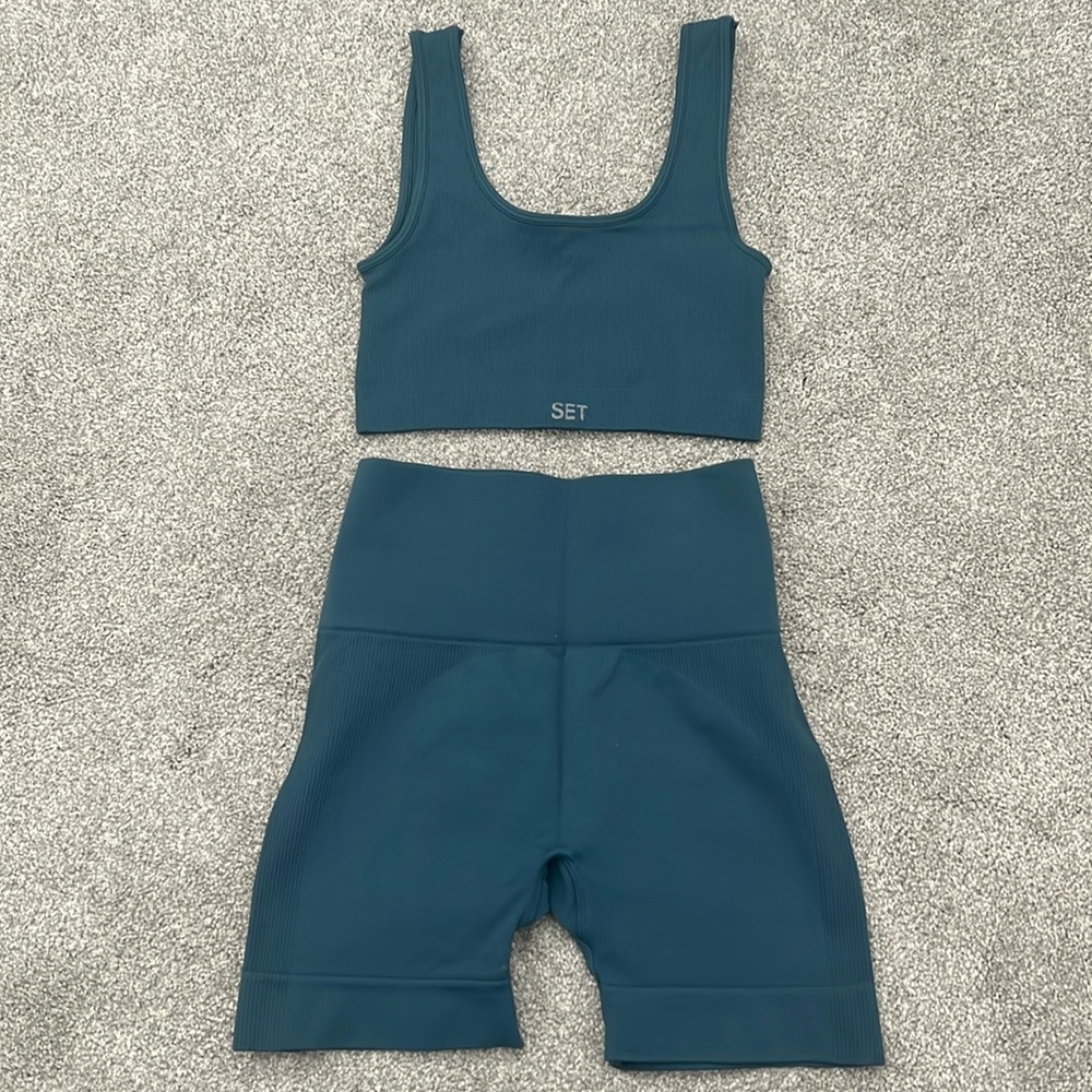 SET Active Teal Bike Shorts and Top Set